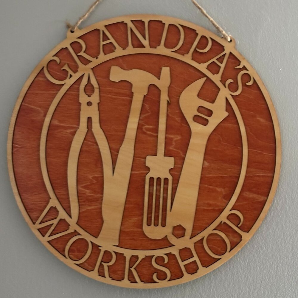 🧰 Rustic Grandpa’s Workshop Door Sign | Perfect Gift for Grandpa